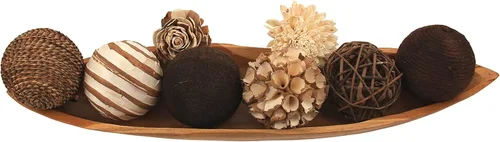 Vista 7 de Bolas decorativas para llenar cuencos beige orbes florales decoración del hogar (Cocoa Floral)