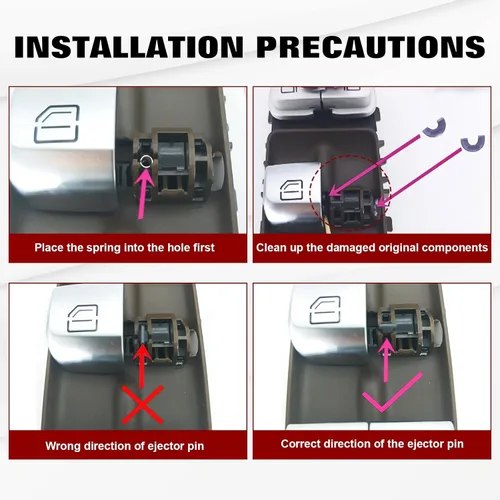 Vista 8 de x xotic tech Tapa de repuesto para interruptor maestro de elevalunas de automóvil, color plateado, compatible con Mercedes Benz C E S GLC Clase W205