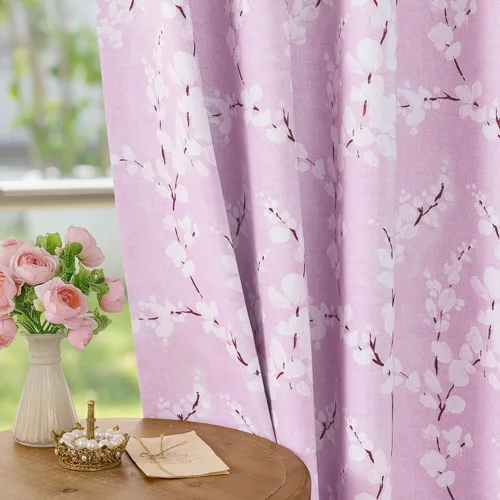Vista 24 de FMFUNCTEX Grey Blackout Floral Curtains, Bedroom, 100X84 Inches, 1 Panel Gris Floral