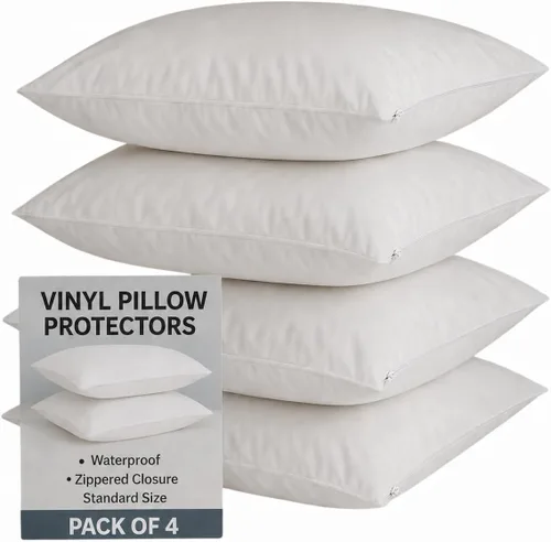 Vista 4 de Dependable Industries - Paquete de 4 protectores de almohada de vinilo