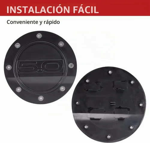 Vista 5 de HAKA TOUGH Cubierta de puerta de llenado de combustible de gas para Ford Mustang GT 2015, 2016, 2017, 2018, 2019, 2020, cubierta de tapa de tanque