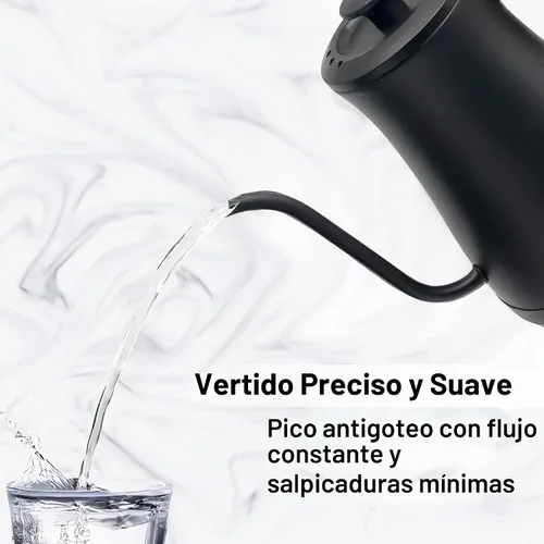 Vista 2 de PantryPro Hervidor eléctrico de cuello de cisne con control de temperatura, hervidor rápido de 34 oz/1.0L, interior de acero inoxidable, apagado
