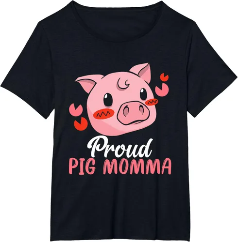 Vista 11 de Mini Pig Momma - Camiseta para mujer con diseño de cerdo en miniatura para mujer, Negro