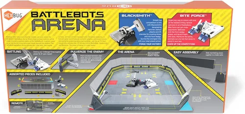 Vista 8 de HEXBUG BattleBots Arena Bite Force & Blacksmith, robot de juguete de control remoto para niños con más de 20 piezas, juguetes STEM para niños