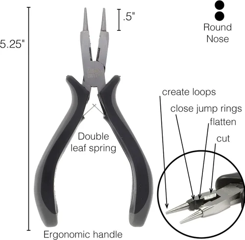 Vista 2 de The Beadsmith Alicates ergonómicos 4 en 1: herramienta de fabricación de joyas multiusos con agarre cómodo, 5.25 pulgadas, crea bucles, corta