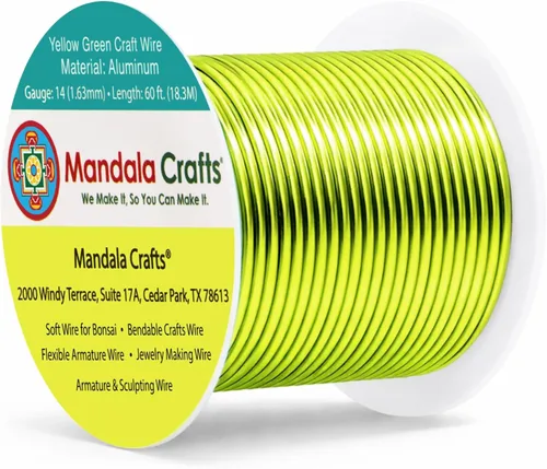 Vista 385 de Mandala Crafts - Alambre de aluminio anodizado de calibre 22 para hacer joyas - 137.2 m de alambre flexible surtido y coloreado - Doble para bonsái