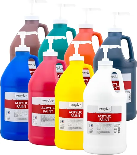 Vista 63 de Handy Art Pintura acrílica, juego de 12 colores, botellas de 16 onzas, acrílico líquido para estudiantes semibrillante, consistencia de flujo