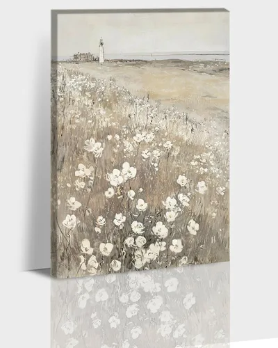 Vista 37 de Hzddty Lienzo de flores rojas de amapola para pared, pintura floral abstracta para paredes, imágenes de flores con estampado floral, decoración