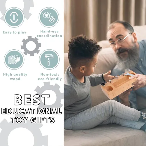 Vista 5 de MEROCO Montessori - Tablero de destornilladores - Juguetes educativos de aprendizaje para niños de 3 a 5 años - Juguete Montessori sensorial