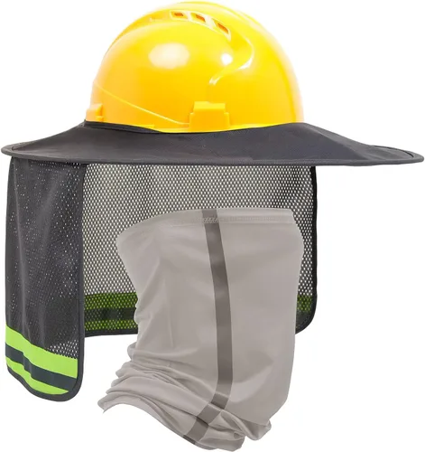 Vista 7 de TCCFCCT Protector Solar de Ala Completa con Malla para el Cuello, Visera Solar de Alta Visibilidad con Protección para el Cuello y Bandana Diadema