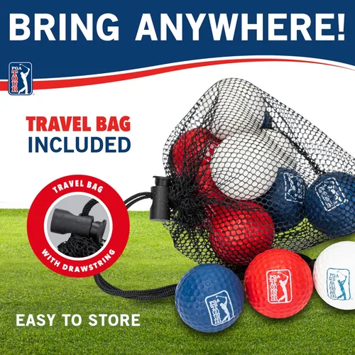 Vista 4 de Franklin Sports PGA TOUR - Pelotas de golf de espuma para interiores y exteriores, pelotas de golf de espuma para niños y adultos, vuelo limitado