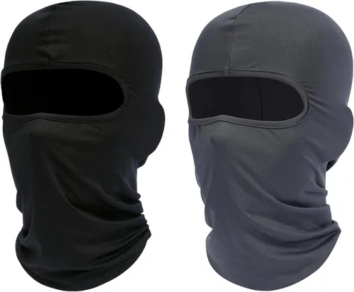 Vista 17 de ROXUN Pasamontañas de esquí, paquete de 2 unidades para motocicleta de Negro+calavera