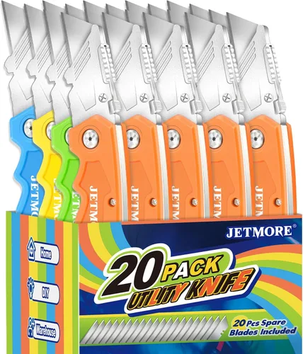 Vista 9 de Paquete de 12 cuchillos utilitarios con 10 cuchillas 12pack-folding