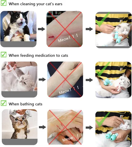 Vista 3 de Botas ajustables de silicona a prueba de arañazos para baño y aseo Rehabilitación de enfermería, botas de gato solo para gatos, ajustables