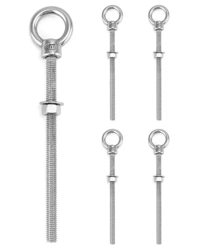 Vista 29 de QWORK Cáncamos roscados, paquete de 5, 3/4" x 4" tornillos de acero inoxidable de grado marino para hombro