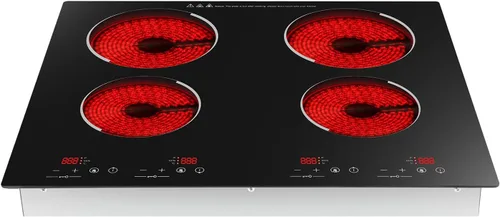 Vista 11 de Estufa eléctrica de 2 quemadores - Placa de cocina portátil de 20 pulgadas con pantalla LED, bloqueo de seguridad para niños y temporizador, cocina