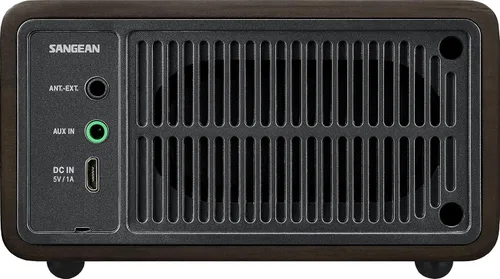 Vista 3 de Sangean WR-7DK - Mini altavoz Bluetooth de madera con sintonizador de radio FM y Aux-in cereza oscura