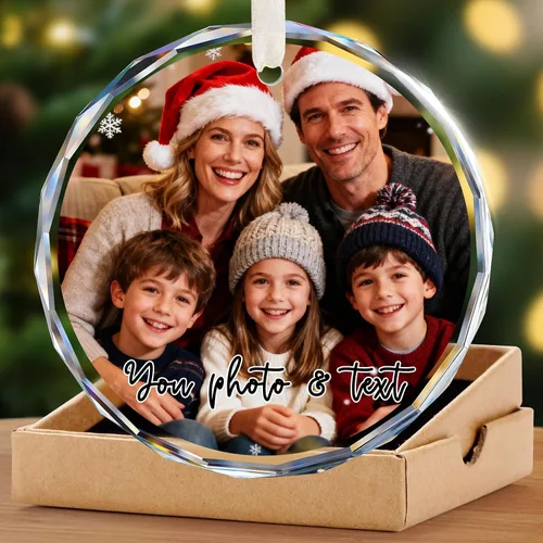 Vista 21 de Adornos de Navidad personalizados para la familia 2025, adornos de foto personalizados para decoraciones de árbol de Navidad, para baby shower
