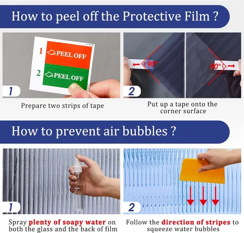 Vista 6 de Beautyhero - Película de privacidad para ventana, vidrio esmerilado con cañas, adherencia de vidrio 3D, cubiertas decorativas con bloqueo UV