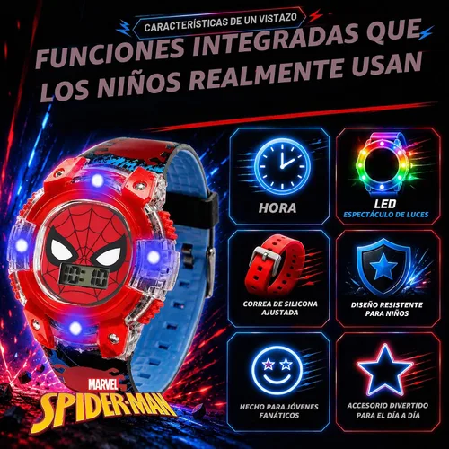 Vista 5 de Accutime - Reloj digital de cuarzo para niños y niñas con pantalla LCD, Negro & rojo