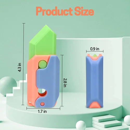 Vista 6 de Juguete para ansiedad impreso en 3D, cuchillo de zanahoria por gravedad, regalos sensoriales para adultos y niños, alivio de ansiedad y estrés