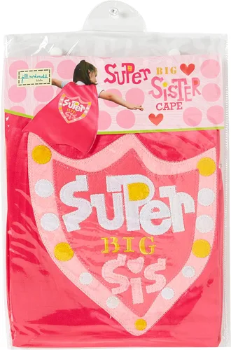 Vista 11 de C.R. Gibson Pink 'Big Sister' Superhero Cape Children's Costume, 3pc, 22'' L