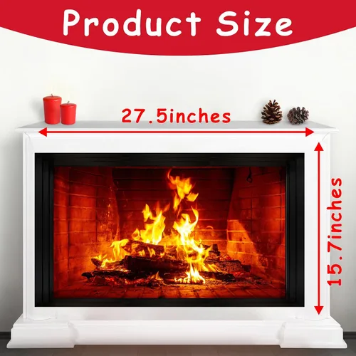 Vista 5 de Calcomanías de Pared de Chimenea Calcomanías de Pared 3D de Navidad Decoración Calcomanías de Fuego Ardiente para Paredes Calcomanías de Navidad