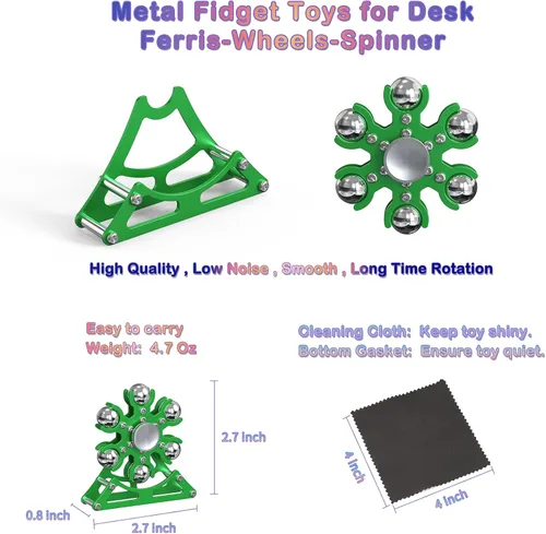 Vista 2 de Juguetes de escritorio para carrusel giratorio: Spinner de metal cinético de 4 minutos, gadgets geniales para niños, adolescentes, adultos, juguete