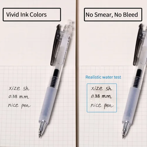 Vista 6 de XIZE SH Bolígrafos de gel ultra finos, paquete de 12 bolígrafos de gel de tinta negra de 0.015 in, tamaño de línea, bolígrafos de escritura suave