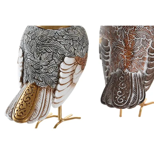 Vista 3 de Figura Decorativa DKD Home Decor Beige Blanco Resina Pájaro Moderno (12,5 x 7 x 16 cm) (2 Unidades)