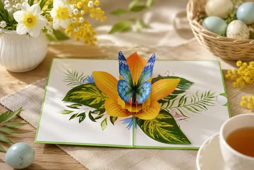Vista 2 de Tarjeta desplegable 3D de mariquita y trébol, tarjeta de insectos 3D para novia, esposa, madre, abuela, maestra, día de la madre, aniversario
