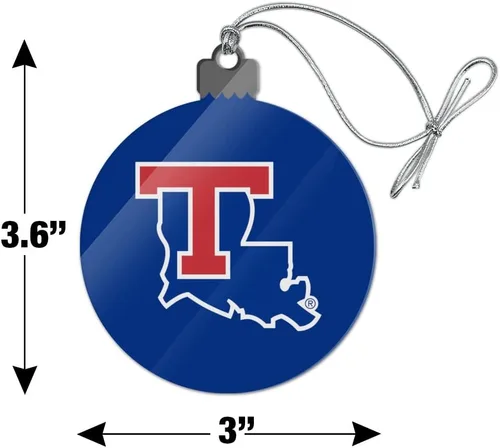 Vista 7 de GRAPHICS & MORE Louisiana Tech University Bulldogs Logo Acrílico Árbol de Navidad Adorno de vacaciones