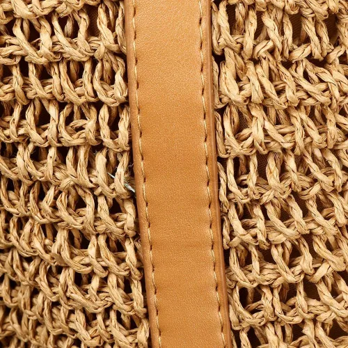 Vista 6 de Gets Bolsa de playa hecha a mano para mujer bolsa de paja tejida a mano natural de verano