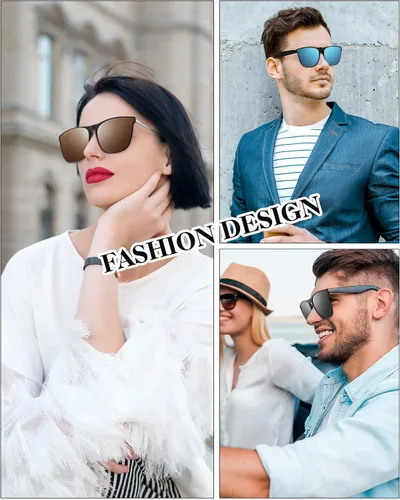 Vista 6 de 3 pares de lentes de sol polarizados con clip, grandes antirreflejos, TR90, marco ligero, abatible, para conducción, lentes de clip para mujeres