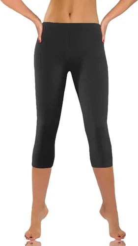 Vista 4 de LRMQS Leggings capri de yoga para mujer, elásticos, ajustados, con cintura elástica, ligeros, delgados, para gimnasio, deportes, entrenamiento