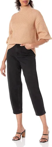 Vista 3 de The Drop INES - Suéter grueso acanalado con cuello alto falso para mujer