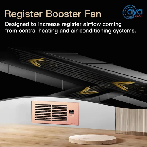 Vista 2 de Ventilador de refuerzo Register para agujeros de 4" x 10", marrón