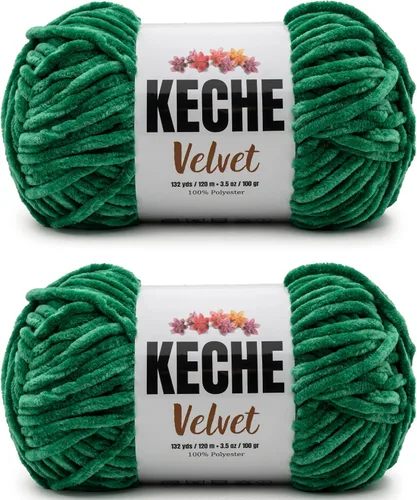 Vista 120 de Keche Hilo para ganchillo, hilo de terciopelo, chenilla suave, manta de bebé voluminosa amigurumi Yarn 3.53 oz (132 yardas) - Arona