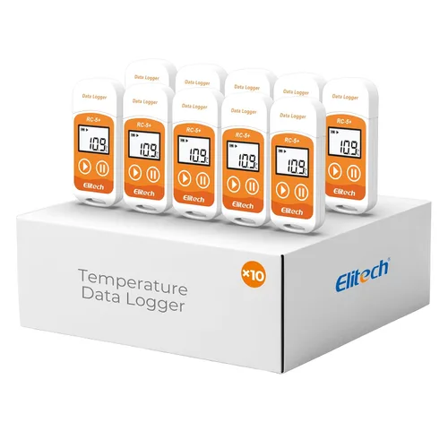 Vista 11 de Elitech RC-5+ Registrador de datos de temperatura USB PDF digital, grabador reutilizable, termómetro para refrigerador, 32000 puntos de alta