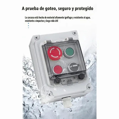 Vista 4 de Estación de control IP65 72.2 ft m del interruptor del selector de parada de inicio de parada de emergencia