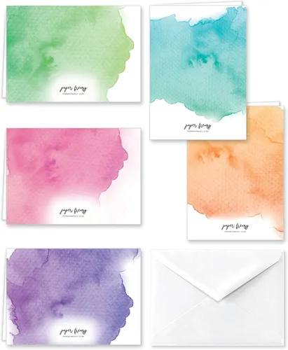 Vista 3 de Paper Frenzy Tarjetas de agradecimiento de agradecimiento y sobres blancos - Paquete de 25