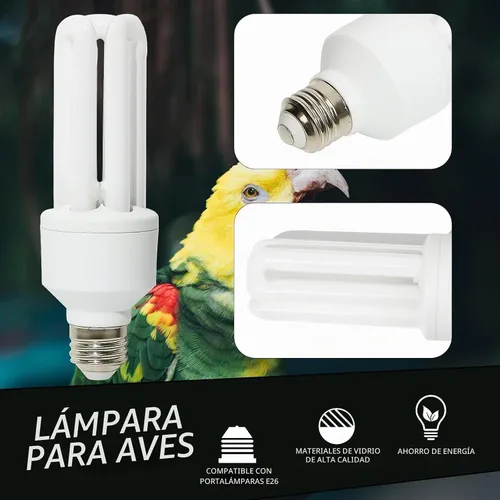 Vista 3 de LUCKY HERP Bombilla UVA UVB para pájaros 2.4 UVB 20W lámpara fluorescente compacta para todo tipo de aves cautivas