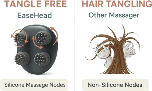 Vista 7 de Masajeador eléctrico del cuero cabelludo para el crecimiento del cabello y el alivio del estrés, regalo para mujeres, hombres, padres y mascotas