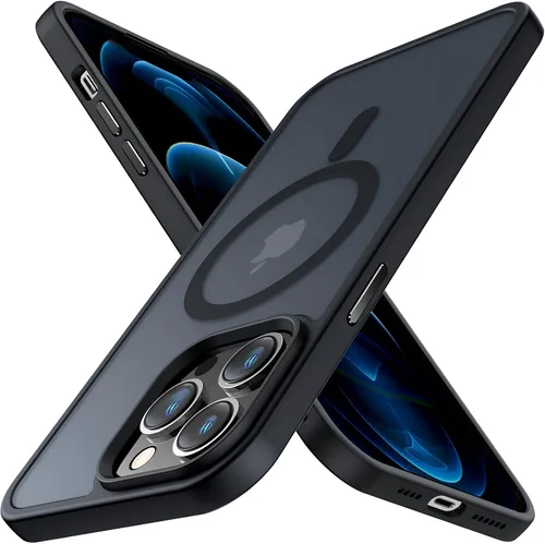 Vista 10 de Meifigno- Funda magnética diseñada para el iPhone 12 Pro Max, [protección de grado militar y compatible con MagSafe], parte trasera mate translúcida