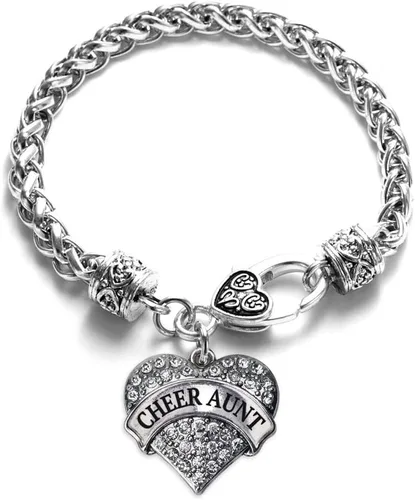 Vista 43 de Inspired Silver - Pulsera de plata con dije de corazón pavé con joyas de circonita cúbica