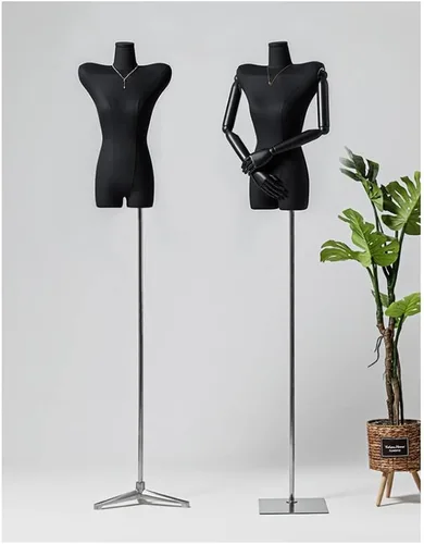 Vista 2 de Adjustable Black Female Mannequin Dress Form, 65.7-87.4 inch, Detachable Arms & Head, Size S/Small, Perfect for Jewelry Display & Fashion Retail