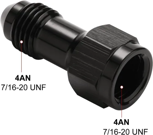 Vista 2 de 4AN hembra flare a 4AN macho Flare extensión adaptador de montaje recto aluminio negro