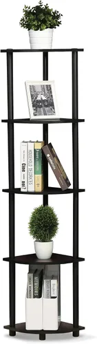 Vista 67 de Furinno Turn-N-Tube - Estantes de almacenamiento, estante para libros de 3 niveles, estante esquinero, estantes abiertos sin herramientas