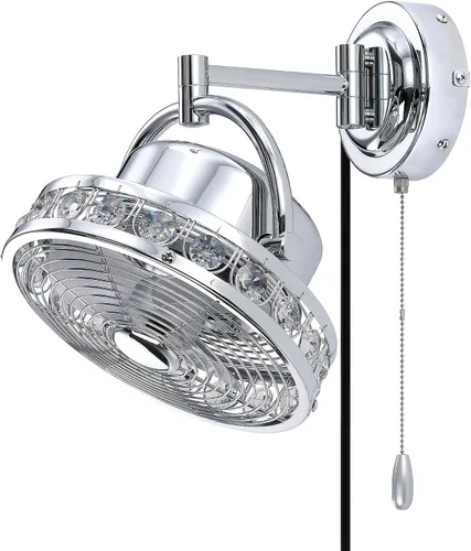 Vista 9 de Parrot Uncle Ventilador de pared de 10 pulgadas, ventilador de pared con brazo oscilante y plegable, diseño silencioso que ahorra espacio, dirección