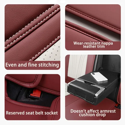 Vista 7 de Fundas de asiento de automóvil para Toyota Matrix 2003-2013, impermeables, de piel sintética, compatibles con bolsas de aire, fundas protectoras